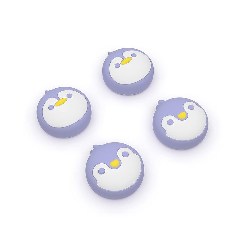 playvital Penguin Joystick Caps for Nintendo Switch, Thumbstick Caps for Switch Lite, Analog Cover for OLED Joycon Thumb Grips - Light Violet - Image 1